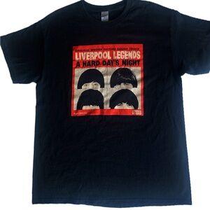 The Beatles A HARD DAYS NIGHT Liverpool Legends Retro Style T-Shirt Size L
